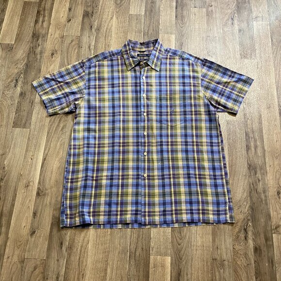 Nautica Madras Men's Short Sleeve Plaid Button Down Shirt Size XL - Picture 1 of 6